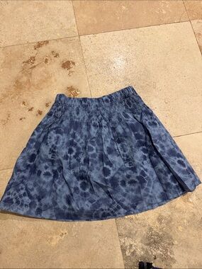 GAP Blue Tie-Dye Smocked Waist Circle Skirt